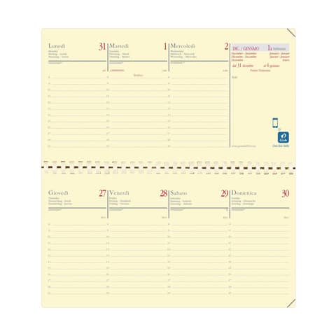 Agenda settimanale 2024 Quo Vadis Planital - Impala 8,8x17 cm nero 42208824MQ